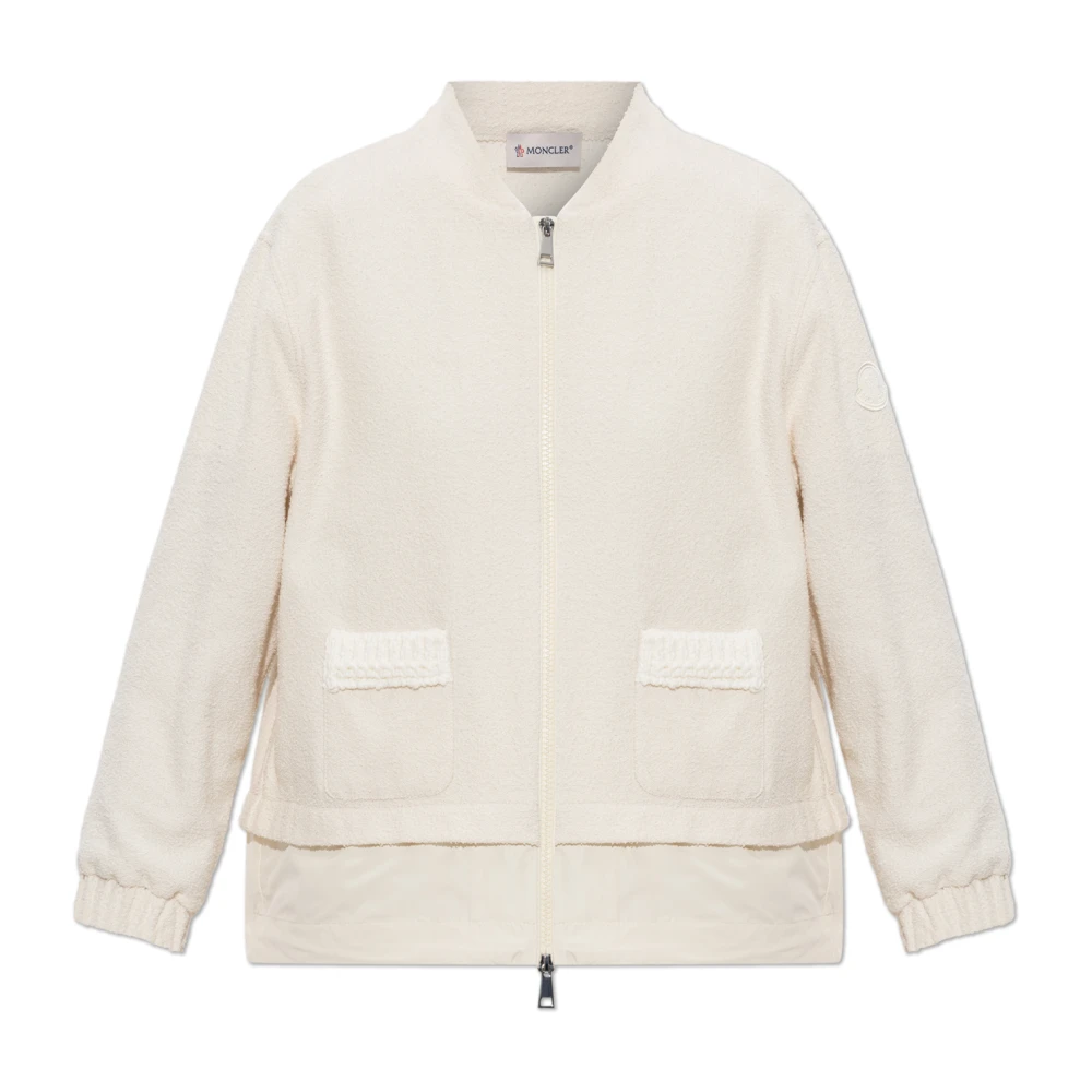 Moncler Cardigan With A Mix Of Materials - Female - Cardigans - Beige - M - Knitwear