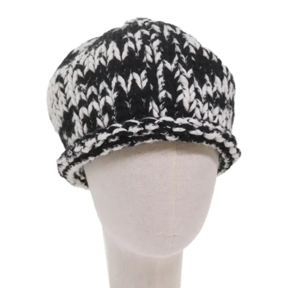 Chanel Vintage Pre-owned Wool hats Black Dames