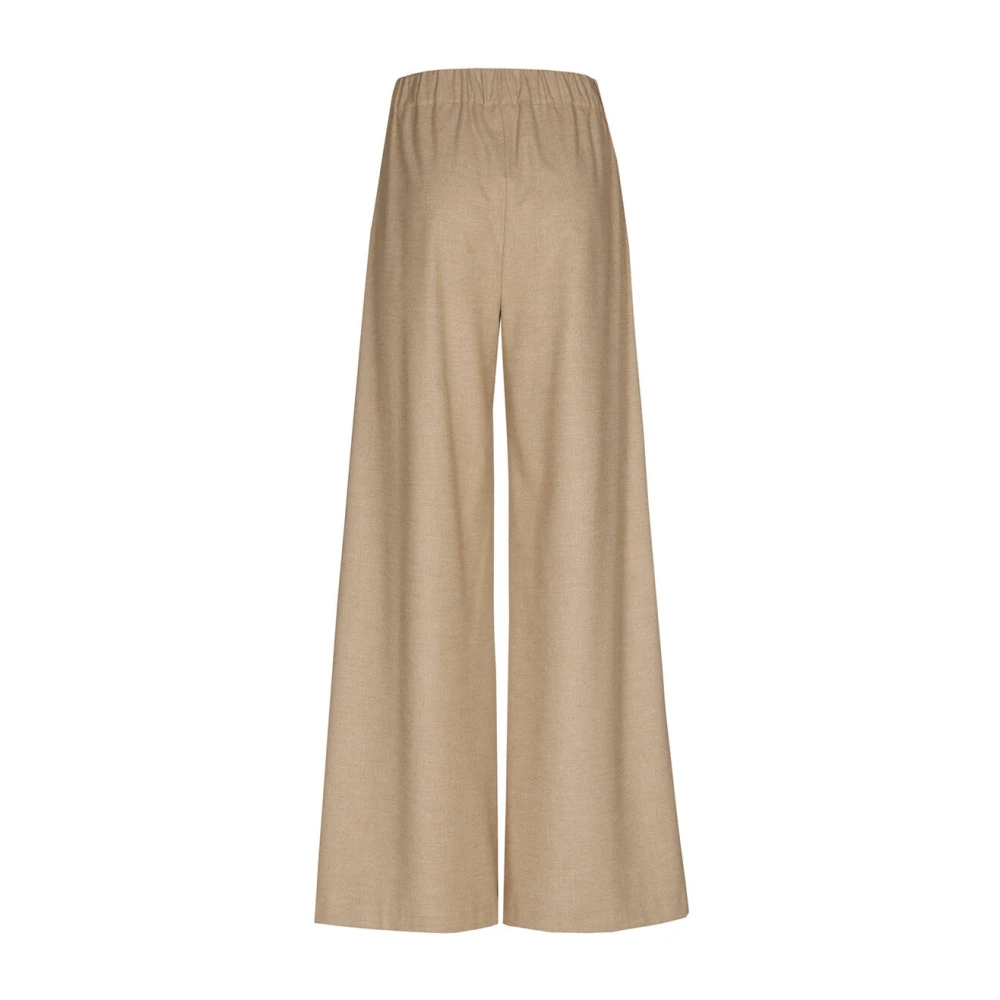 Caroline Biss Wijde Wollen Broek Beige Dames