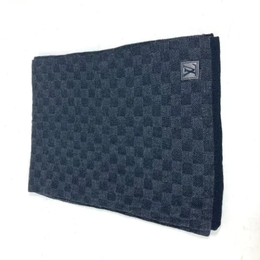 Louis Vuitton Vintage Pre-owned Wool scarves Black Dames