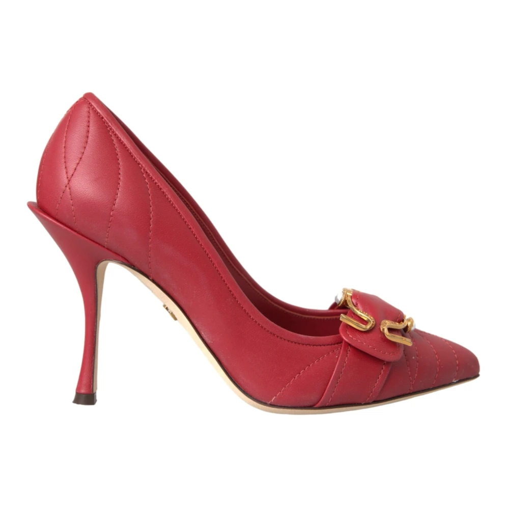 Dolce & Gabbana Red Pumps, Female, 3 Uk, Devotion Leather Heels Pumps Shoes