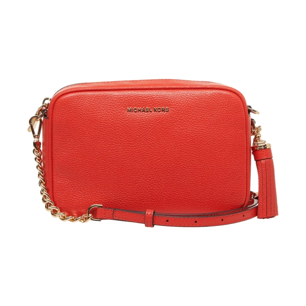 Michael Kors Rode Leren Schoudertas Ginny Red Dames