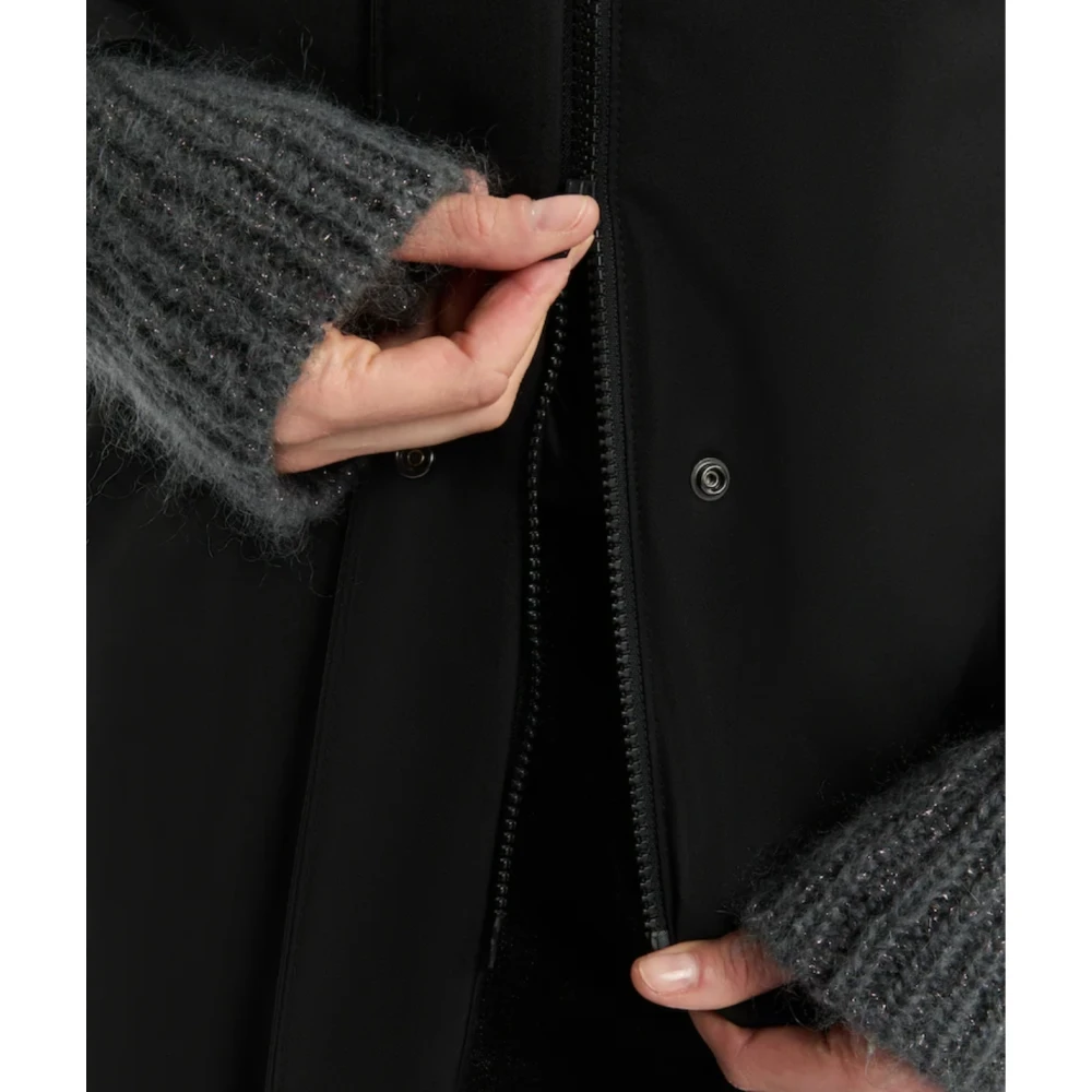 Fay Technische gabardine toggle jas Black Dames
