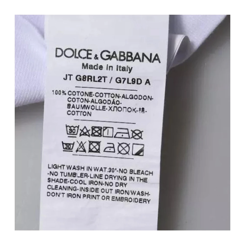 Dolce & Gabbana Katoenen Crew Neck T-shirt met Logo White Heren