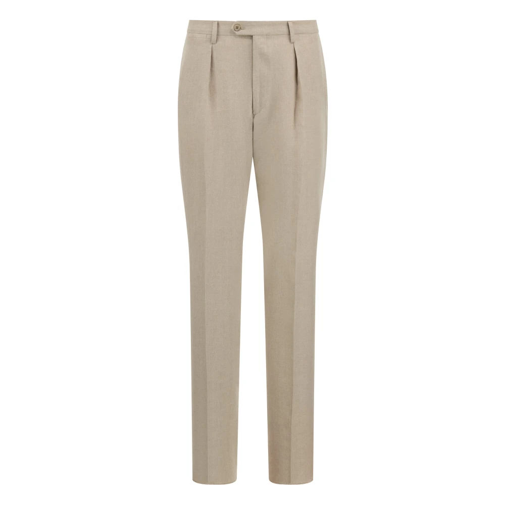 Boggi Milano Homme Beige Pantalons, Taille: 3XL Pantalon En Lin Pur