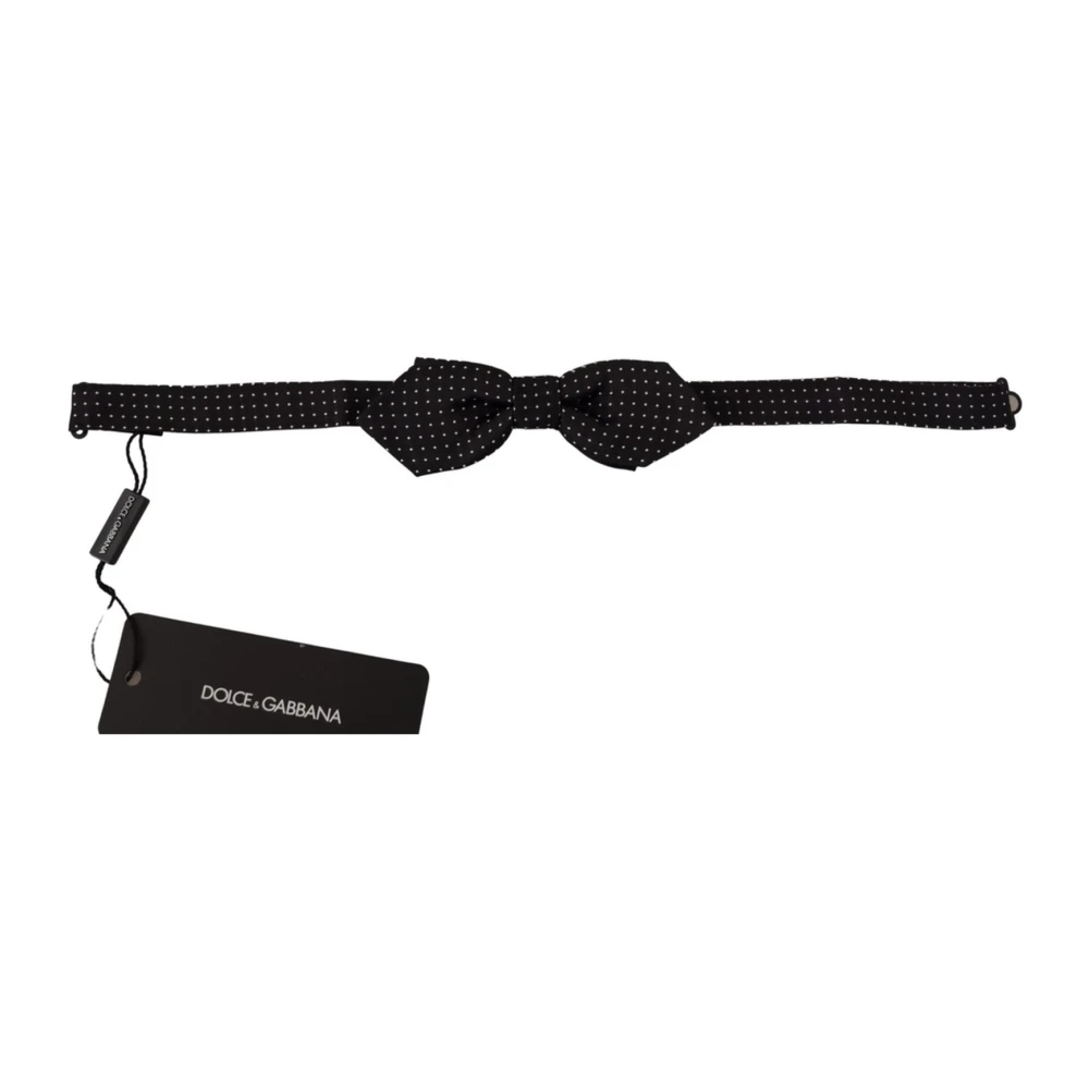 Dolce & Gabbana Zijden Stippen Strikje Black Heren