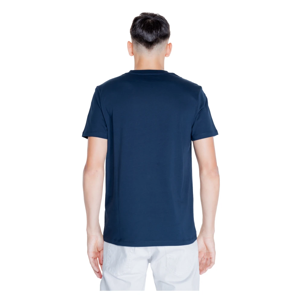Peuterey Blauw Effen Ronde Hals T-shirt Blue Heren