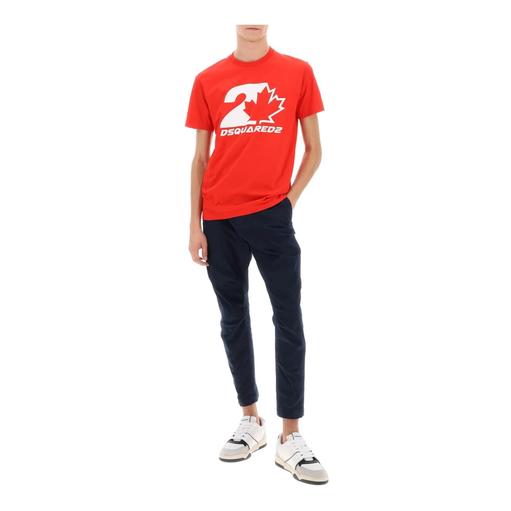 Dsquared2 Cool Fit Logo Print T-Shirt Red Heren