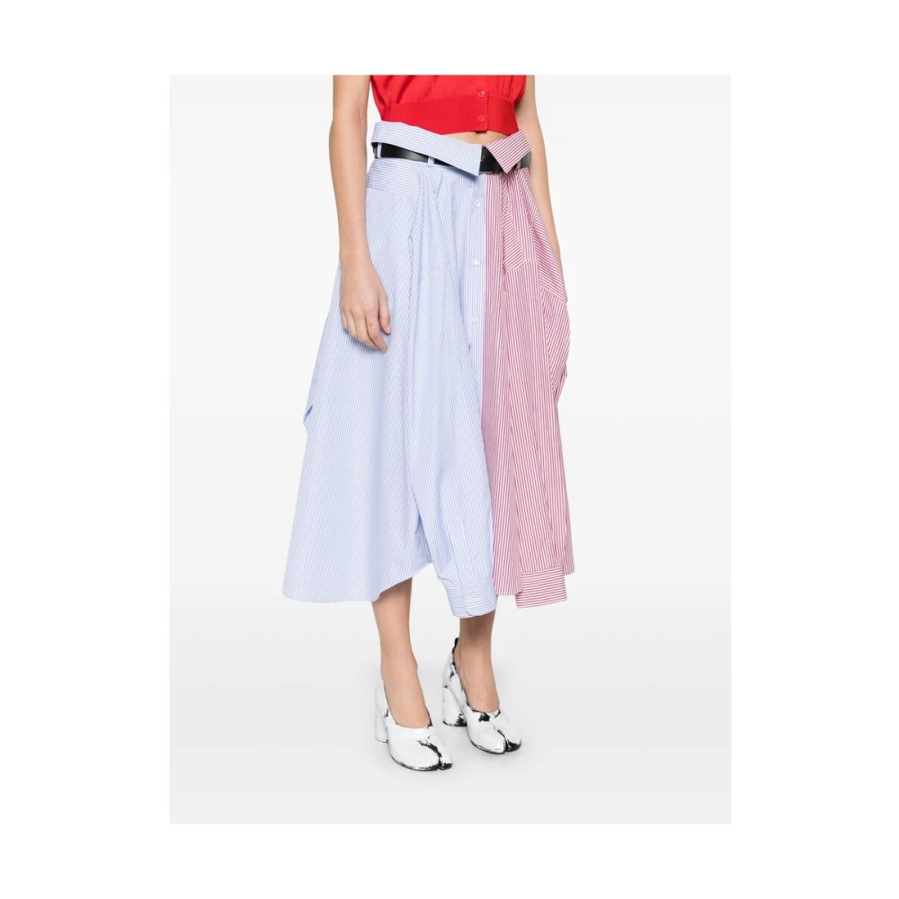 Moschino Lichtblauwe Knoopsluiting Rok Multicolor Dames