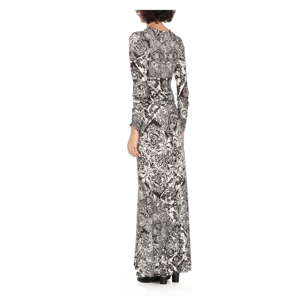 Hale Bob Zwarte jurk met contrasterend kleurpatroon Black Dames