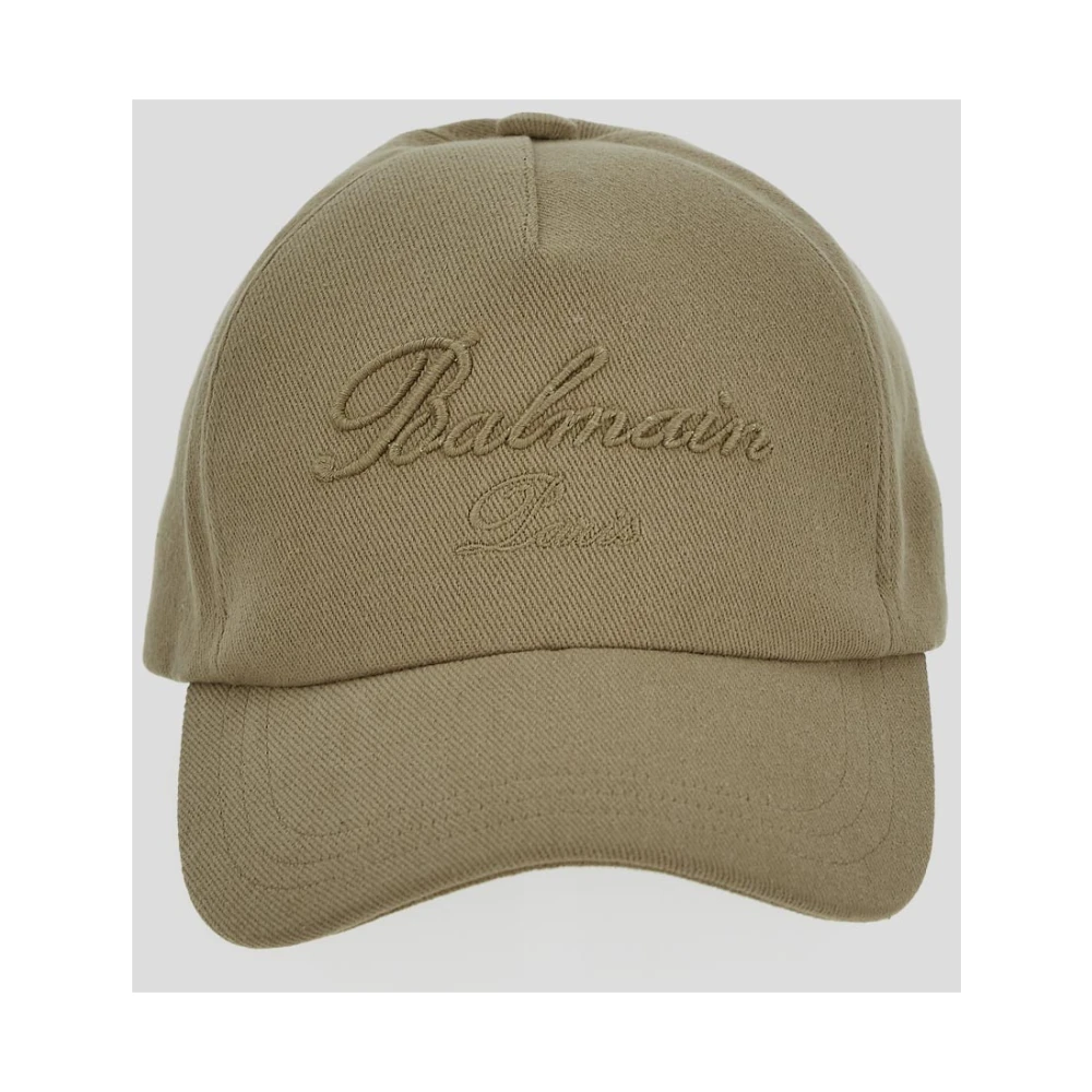 Balmain Polyester Logo Cap Beige Heren