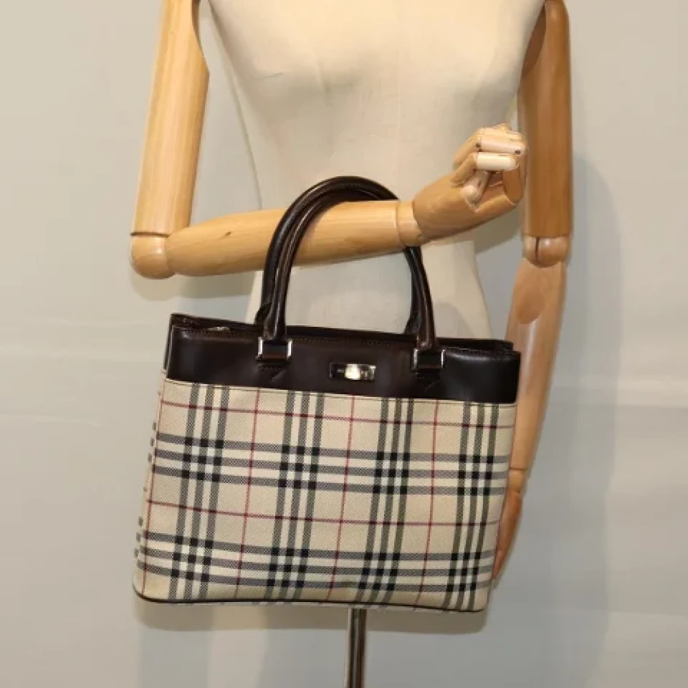 Burberry Vintage Pre-owned Canvas handbags Beige Dames