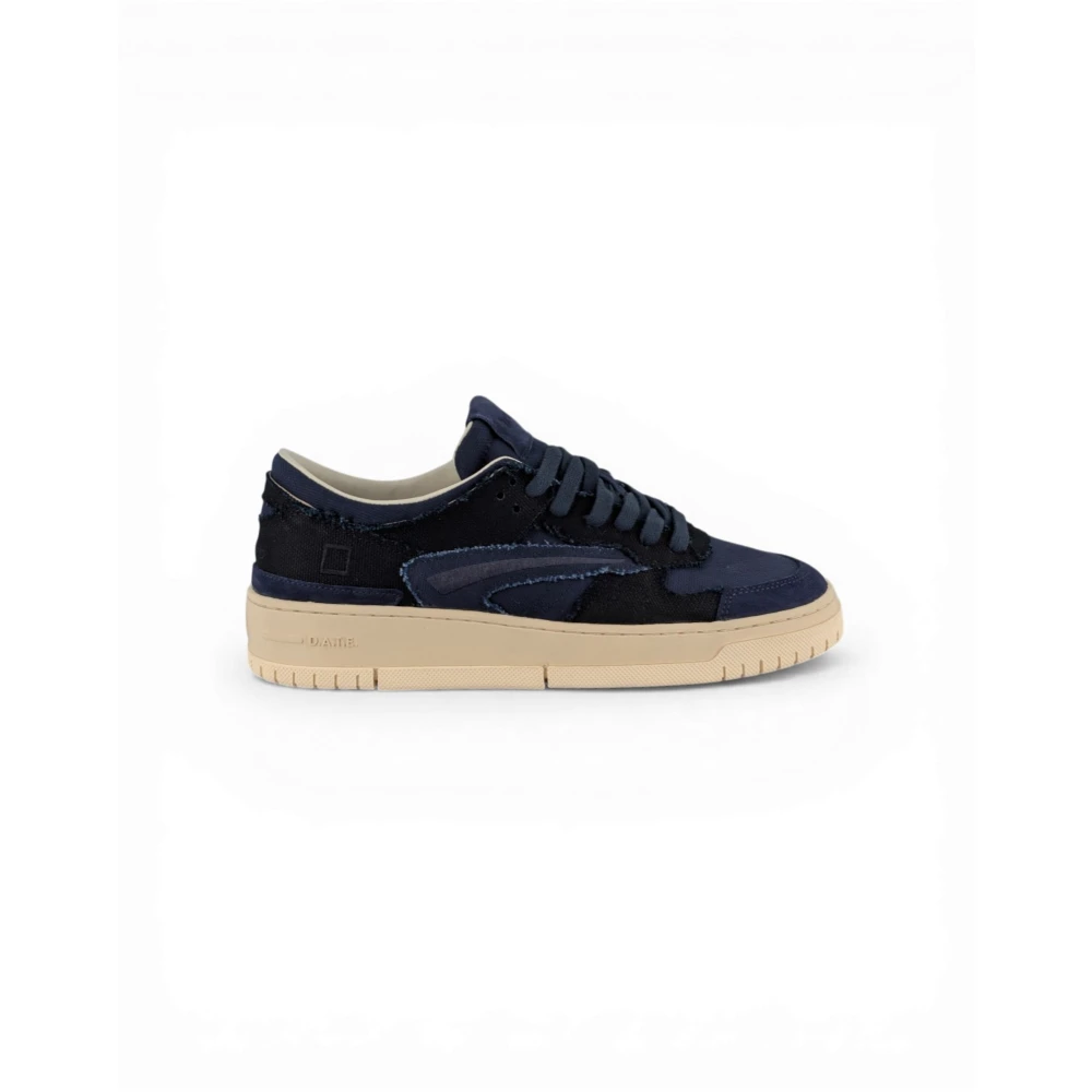 D.a.t.e. Men's Blue Sneakers, 9 Uk, Torneo Fringed Trainers