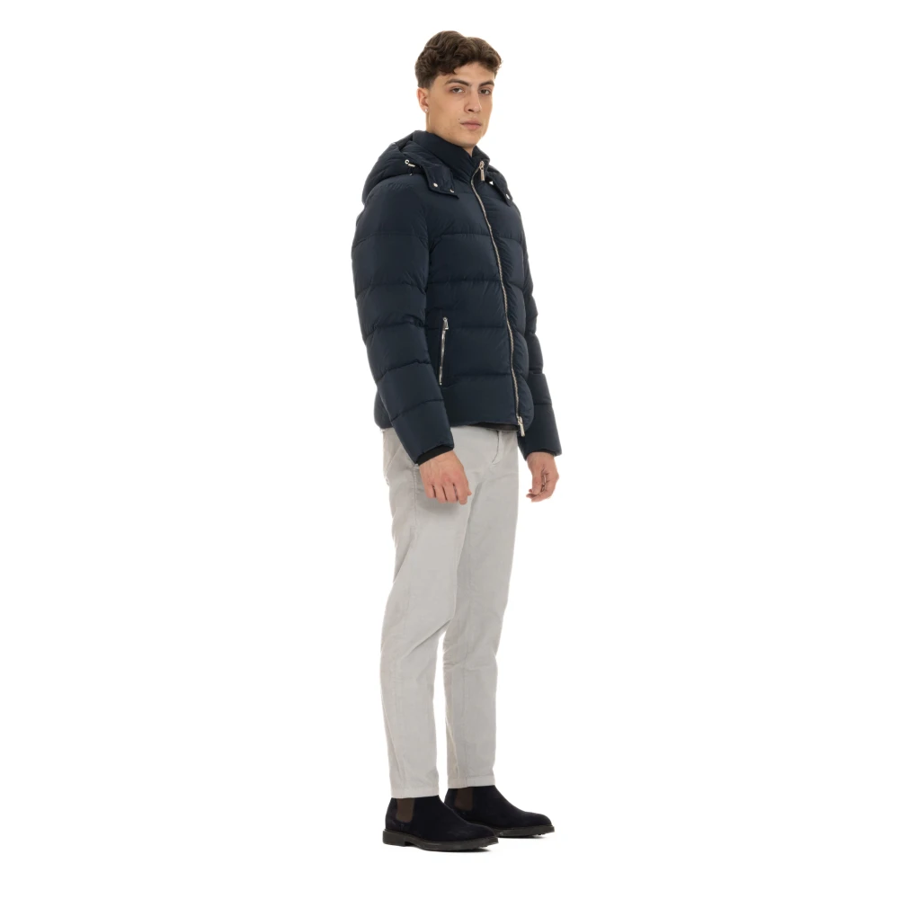 Moorer Blauwe Bomberjack Brett-Os Stijl Blue Heren