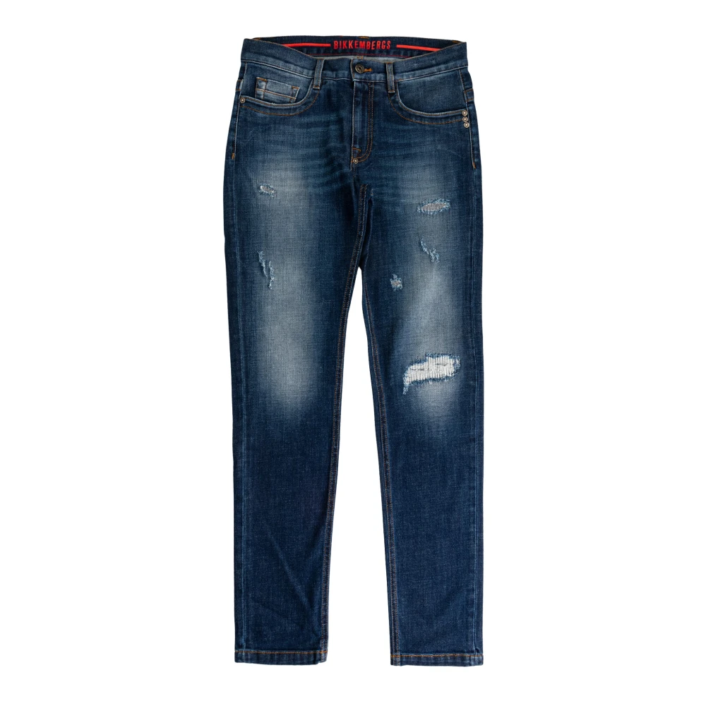Bikkembergs Gescheurde Slim Fit Heren Jeans Blue Heren