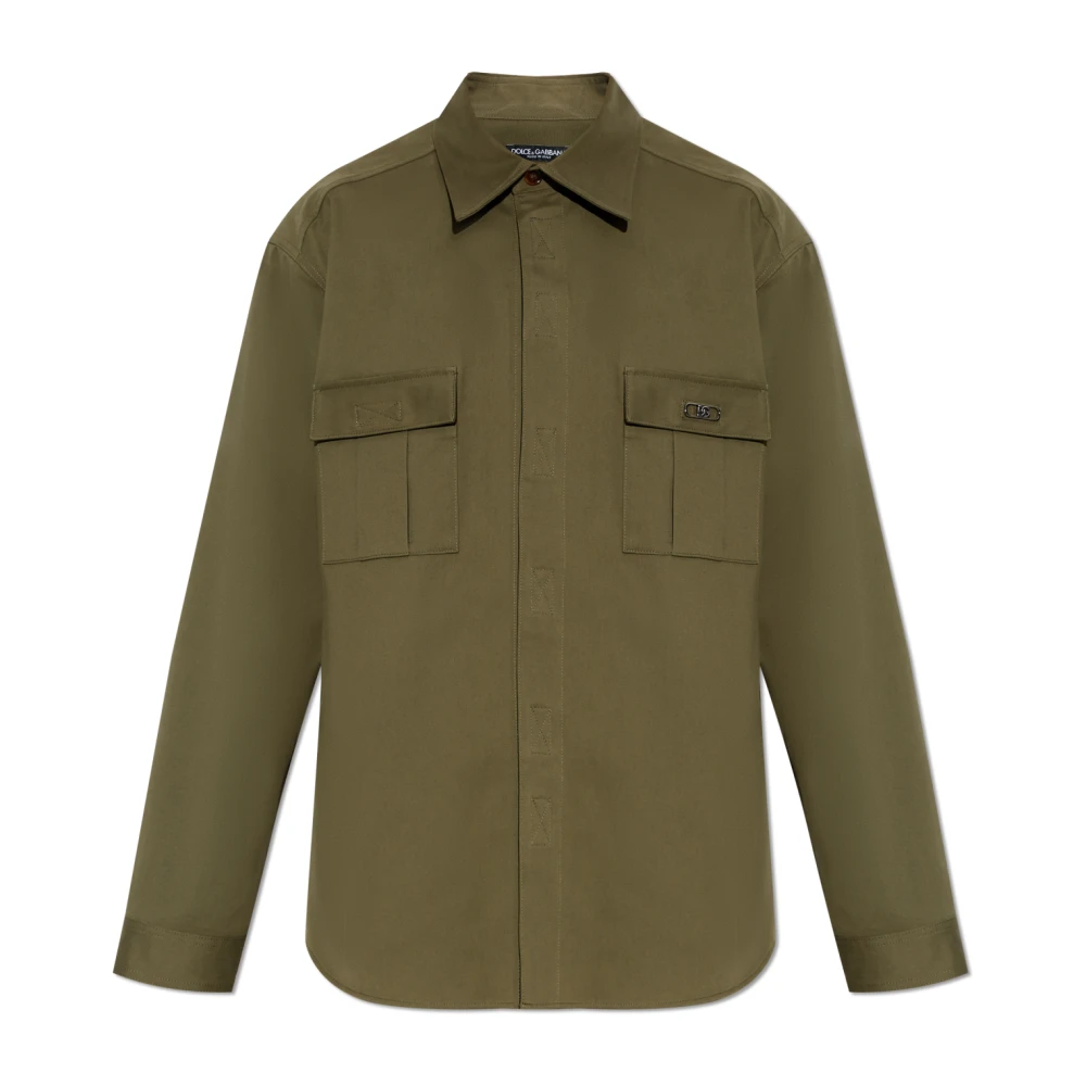 Dolce & Gabbana Shirt met logo Green Heren