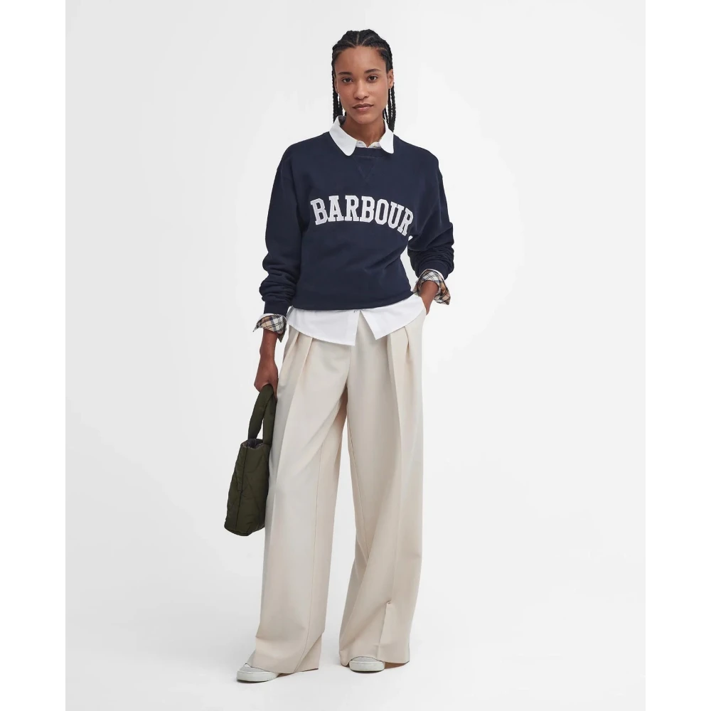 Barbour Vintage Varsity Sweatshirt Blue Dames