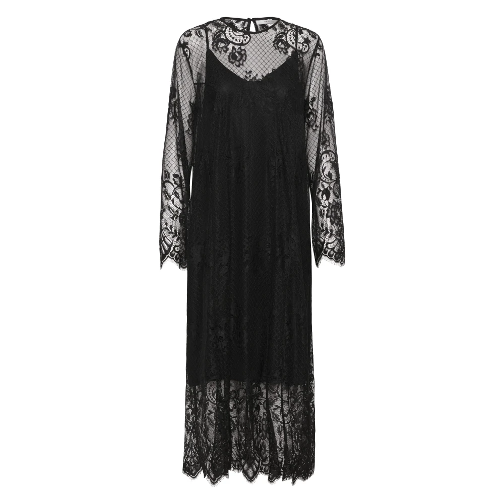 Gestuz Zwarte Kant Jurk Black Dames