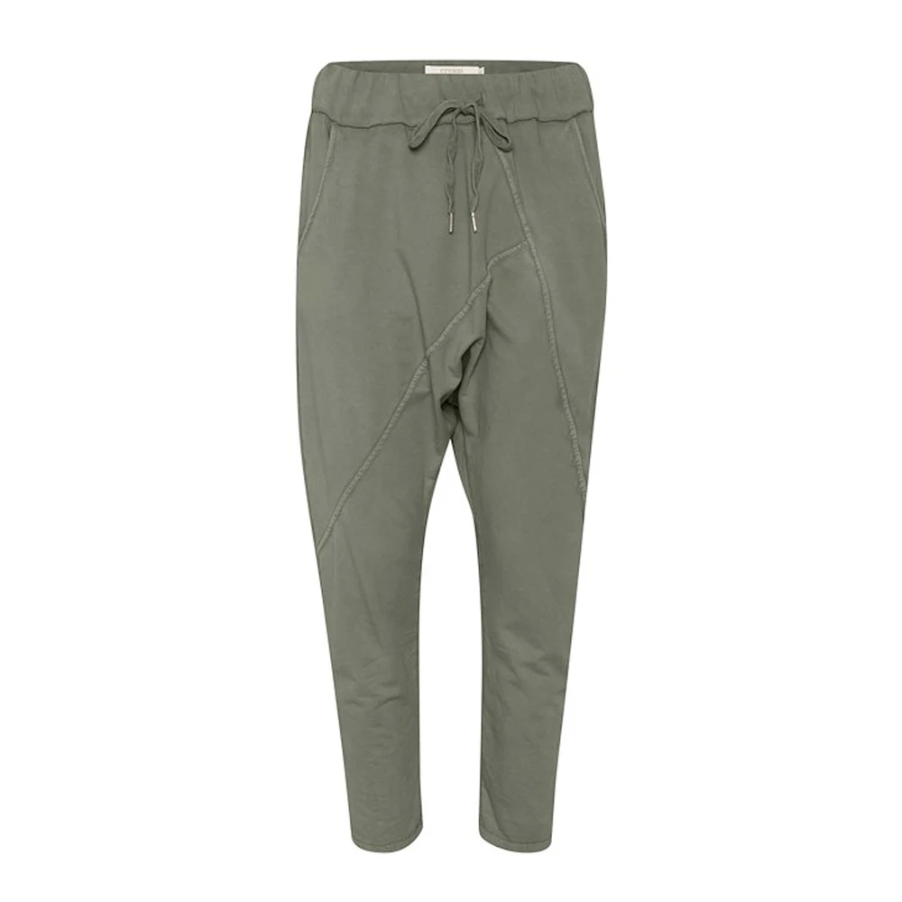 Cream Grijze Khaki Sweatpants met Relaxte Pasvorm Gray Dames
