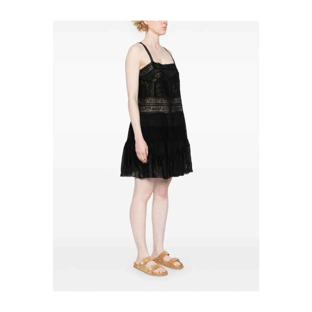 Zimmermann Zwart Kant Geborduurde Mouwloze Jurk Black Dames