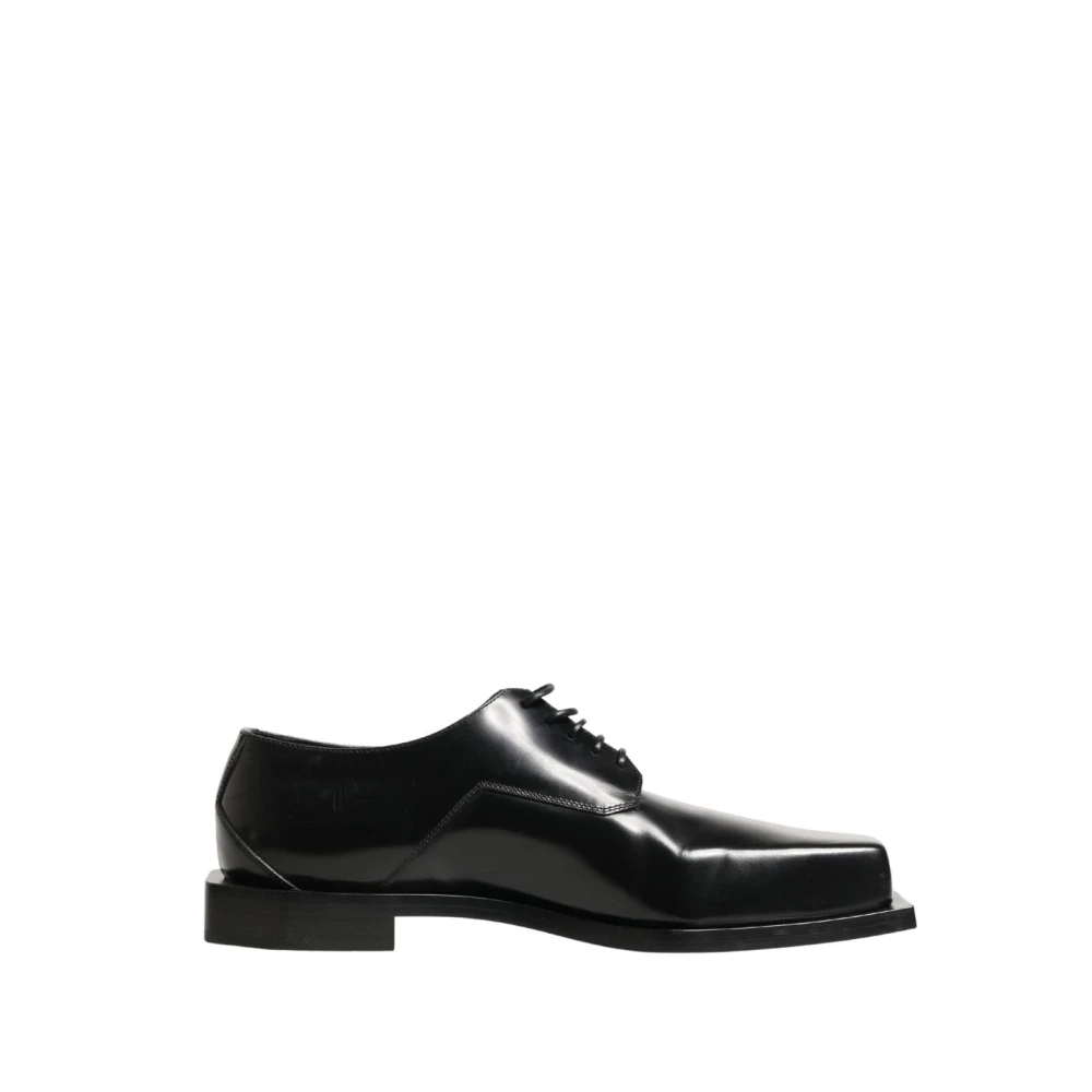 Dolce & Gabbana Uomo Nero Scarpe Derby Stringate In Pelle