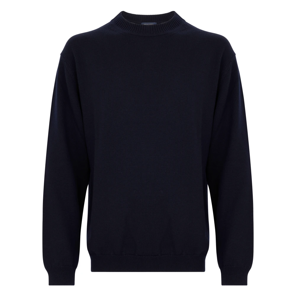 Daniele Fiesoli Blauwe Merino Cashmere Trui Blue Heren