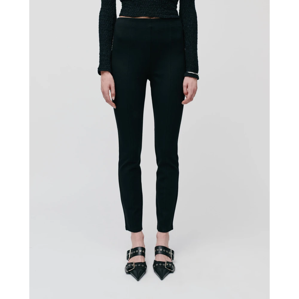 IVY OAK Zwarte Gebreide Leggings met Ritssluiting Black Dames