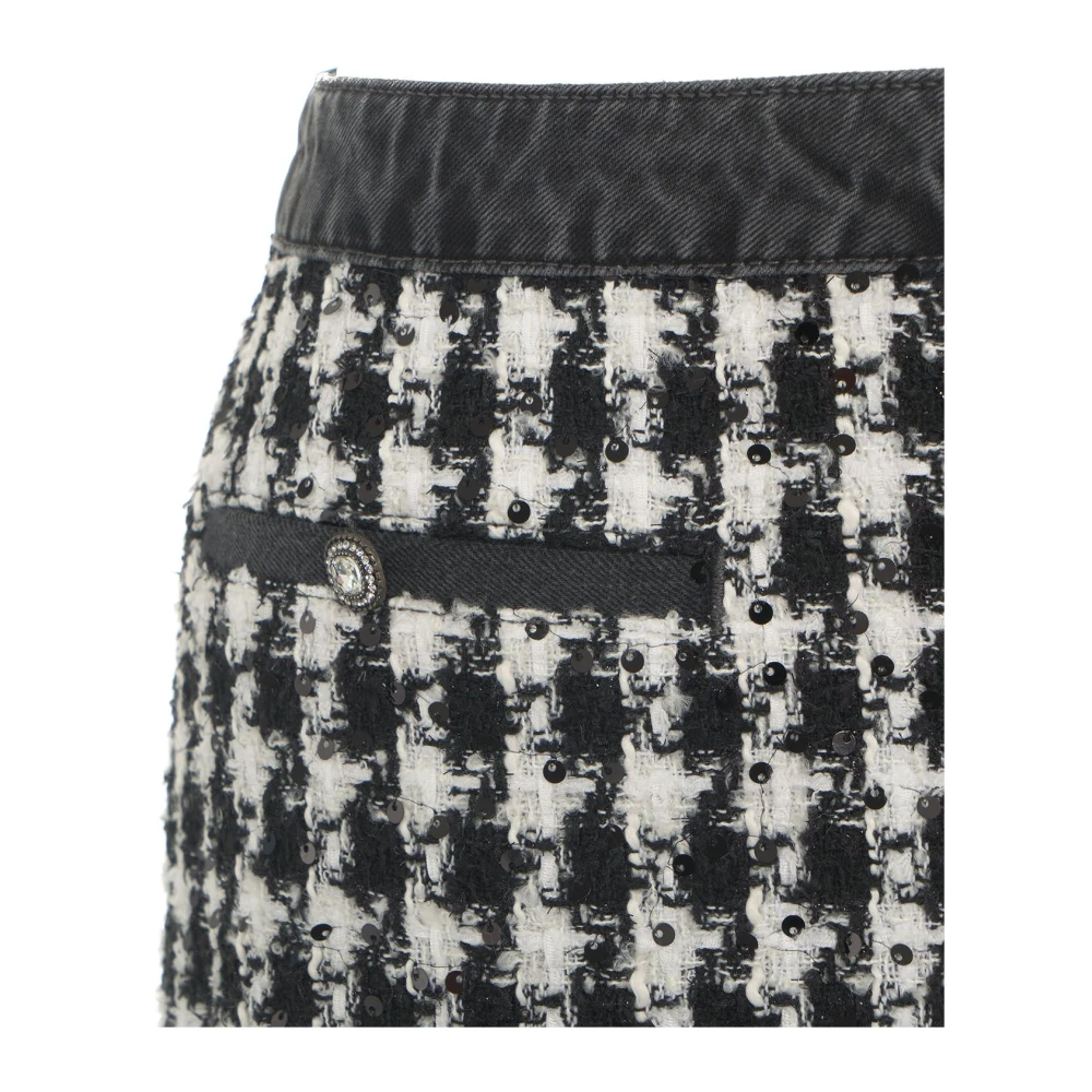 Liu Jo Denim Bouclé Mini Rok Sequin Appliqués Multicolor Dames