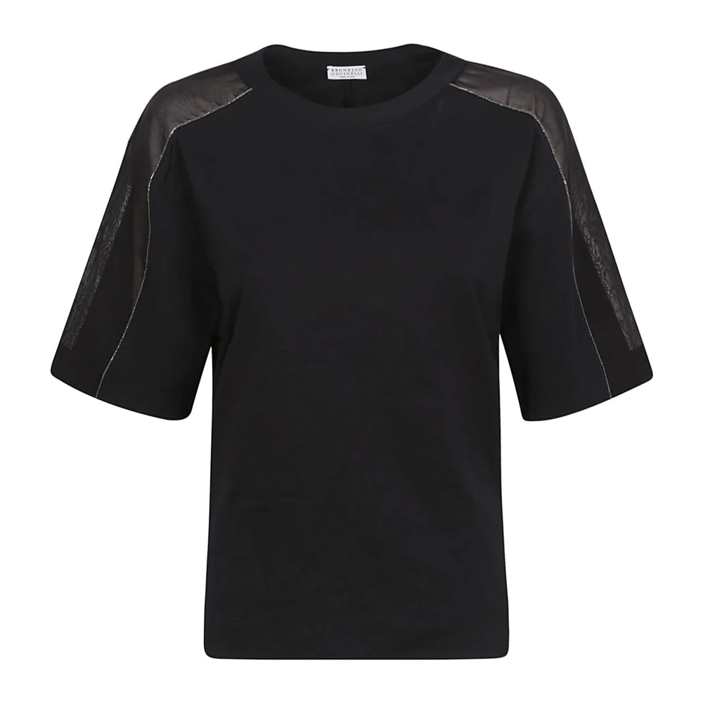 BRUNELLO CUCINELLI Zwarte T-shirts en Polos Martini Black Dames