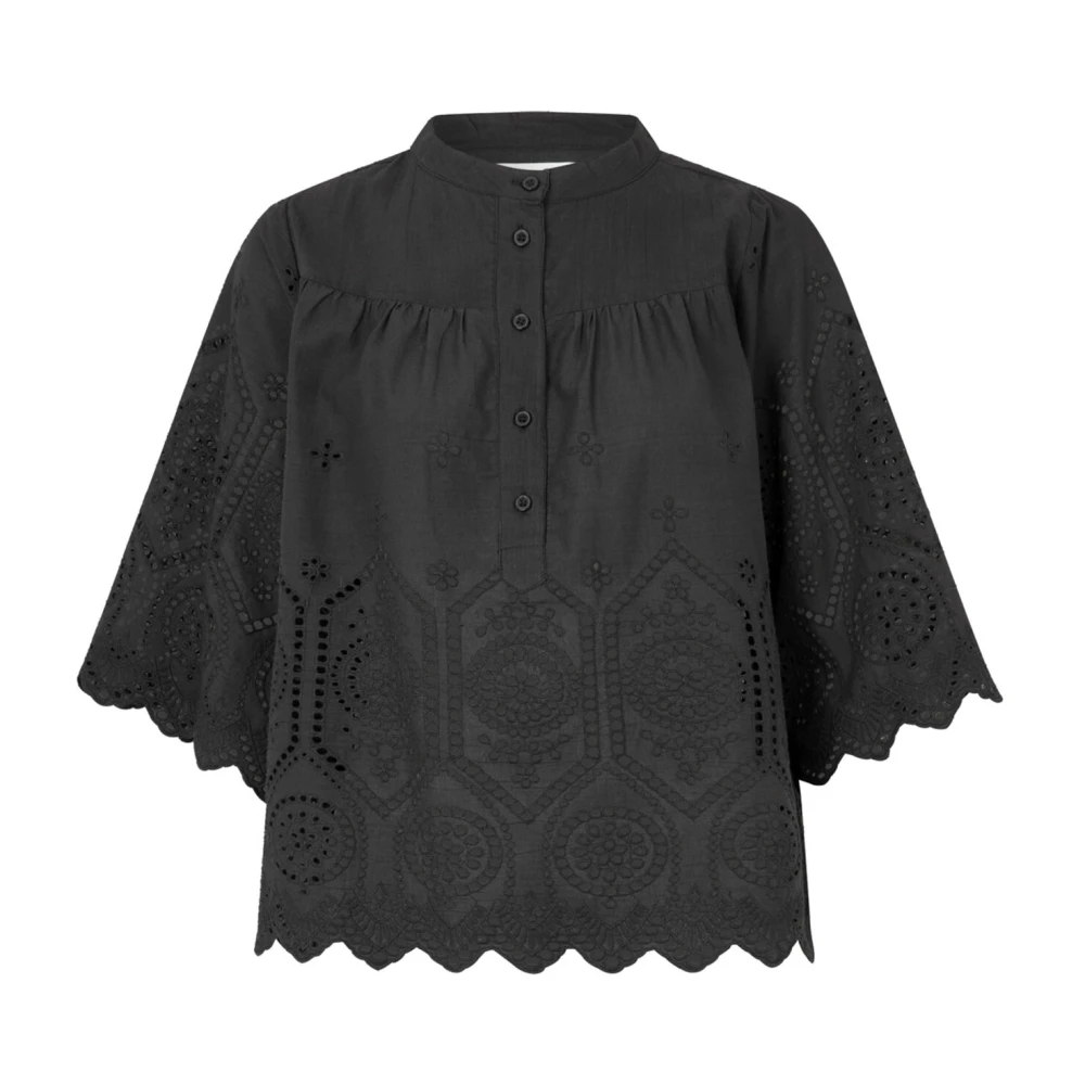 Lollys Laundry Broderie top Louise zwart