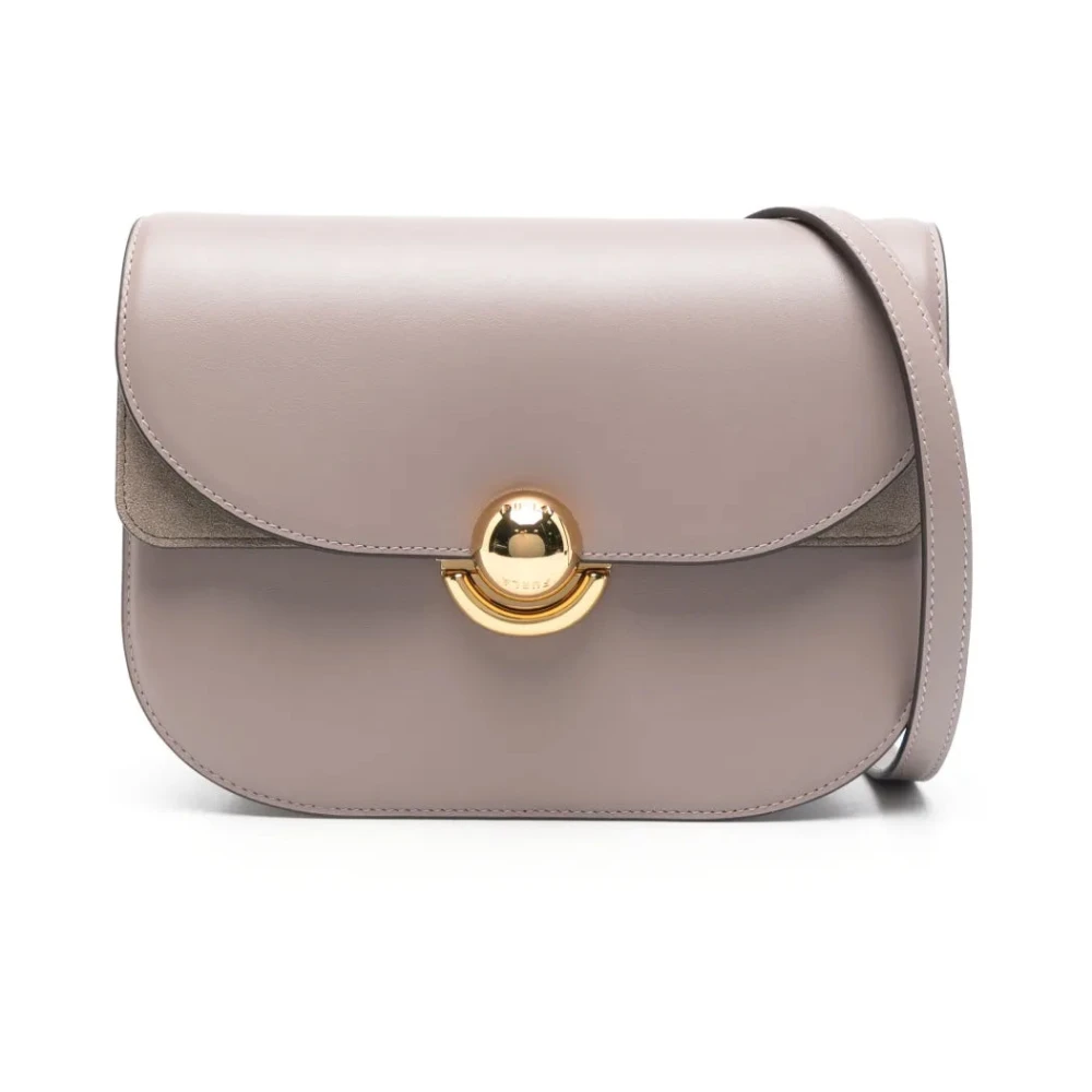 Furla , Cross Body Bags, Female, Gray, One Size, Round Crossbody Bag In Grey Leather