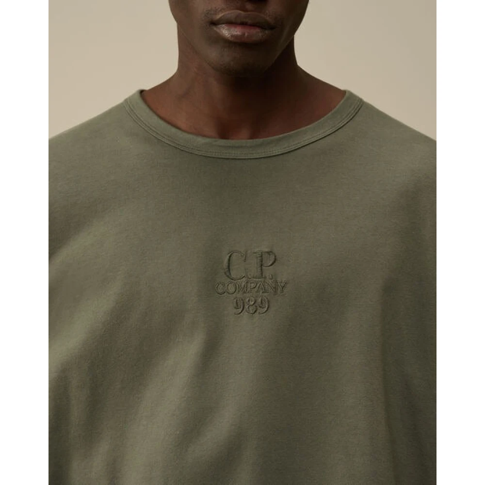 C.P. Company Logo Longsleeve Jersey T-Shirt Green Heren
