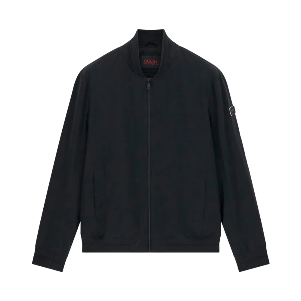 Guess Men's Black Stretch Packable Bomber Jacket - Zip-Throughs - M - Sweatshirts & Hoodies