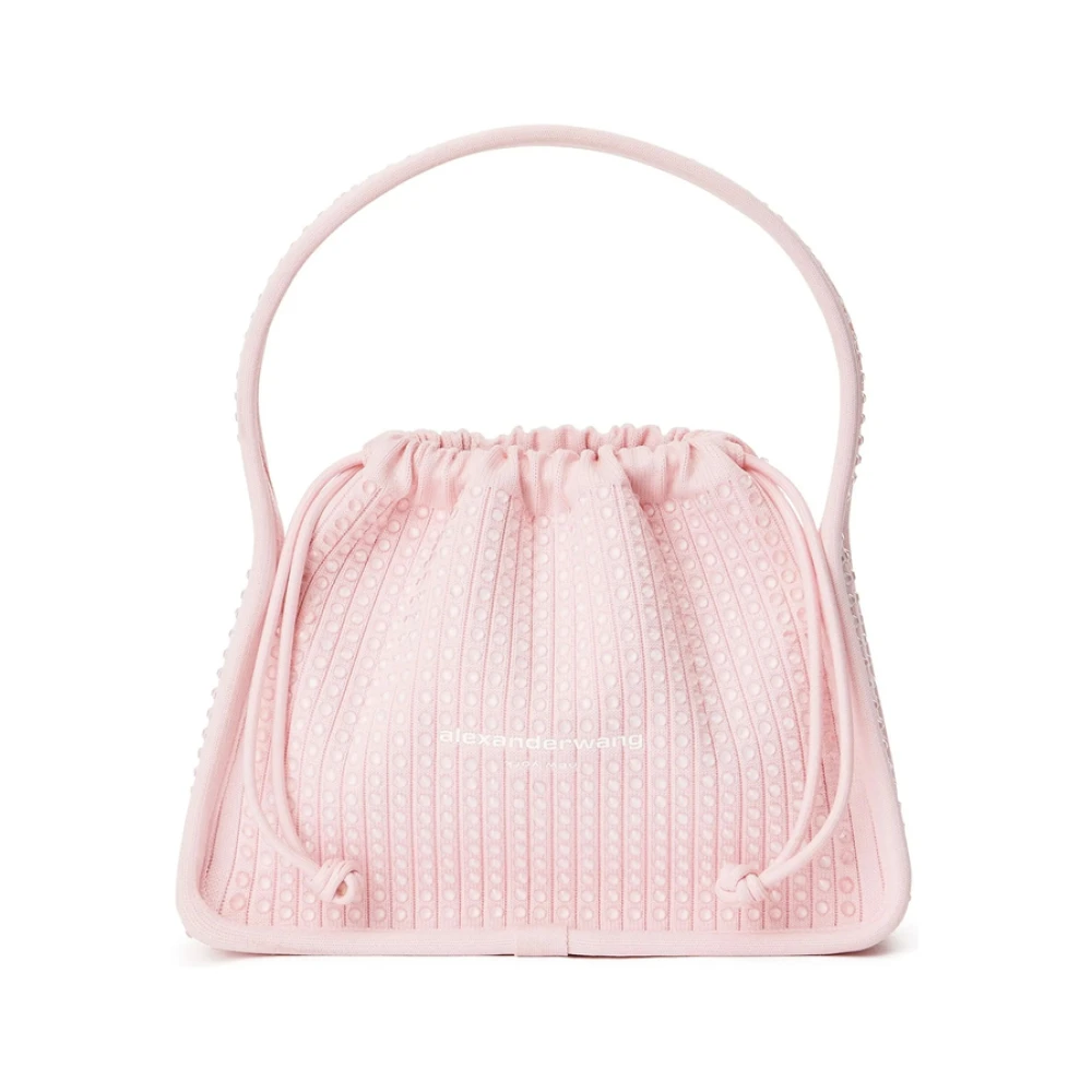 Alexander wang Roze trekkoord handtas met reliëf logo Pink Dames