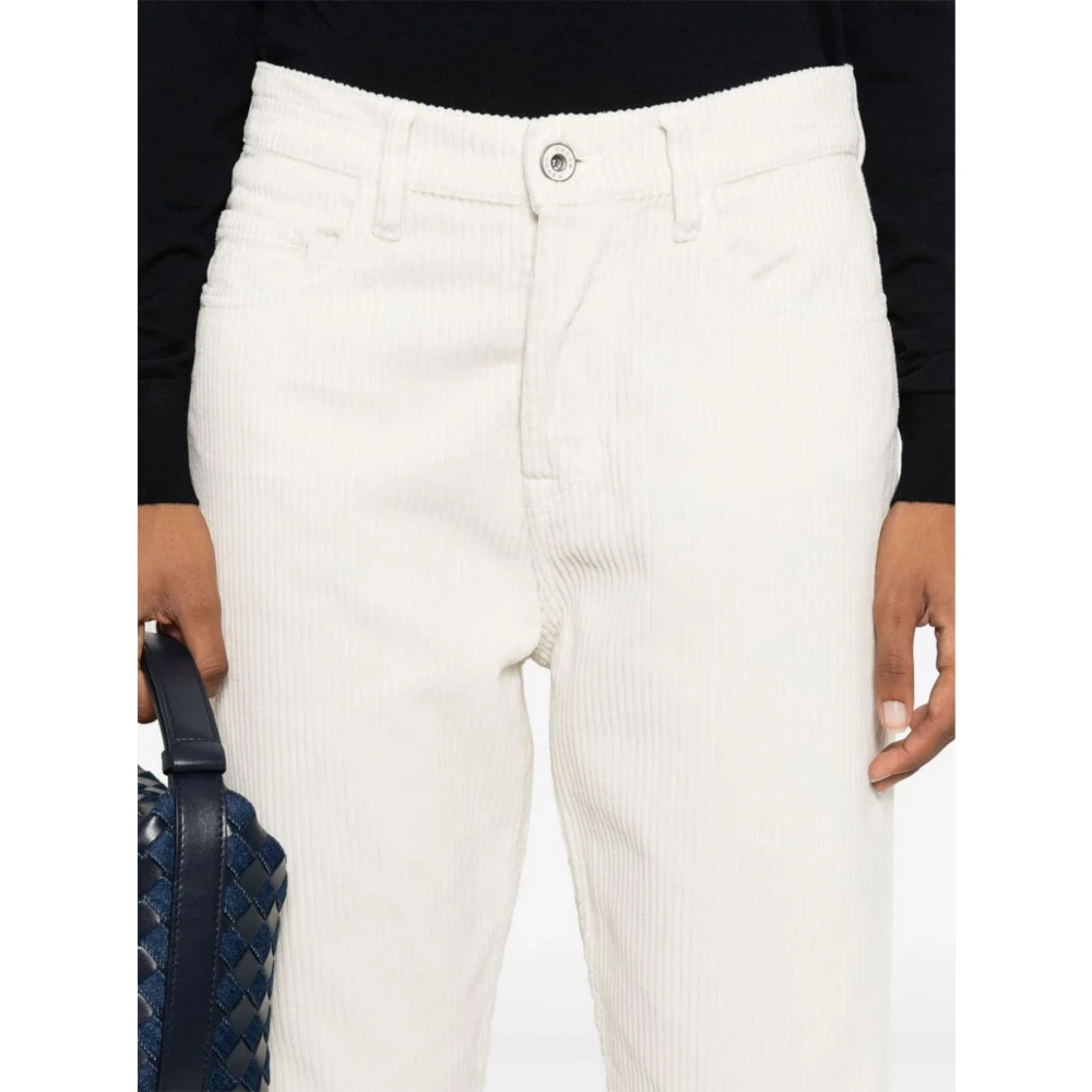 Jacob Cohën Witte Corduroy Broek Rechte Pijp White Dames