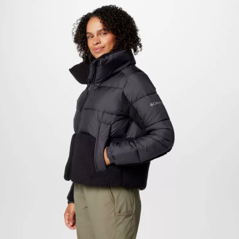 Columbia Zwarte winddichte Sherpa-fleecejas Black Dames