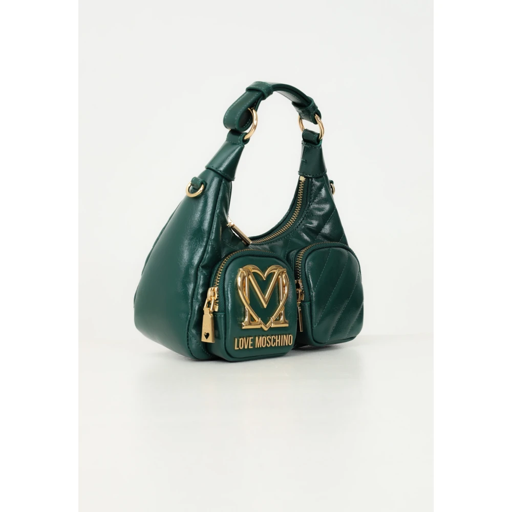 Love Moschino Groene schoudertas met gouden details Green Dames