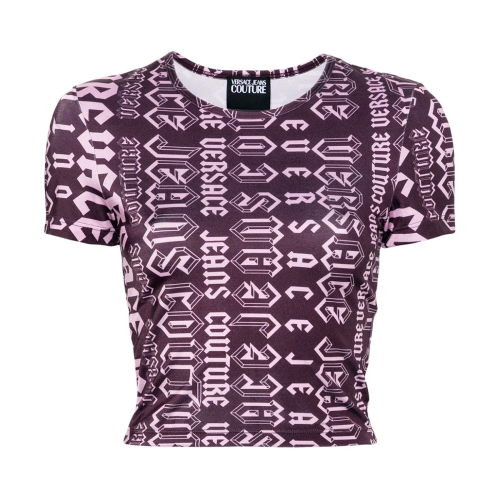 Versace Jeans Couture Paarse T-shirt voor vrouwen Aw24 Purple Dames