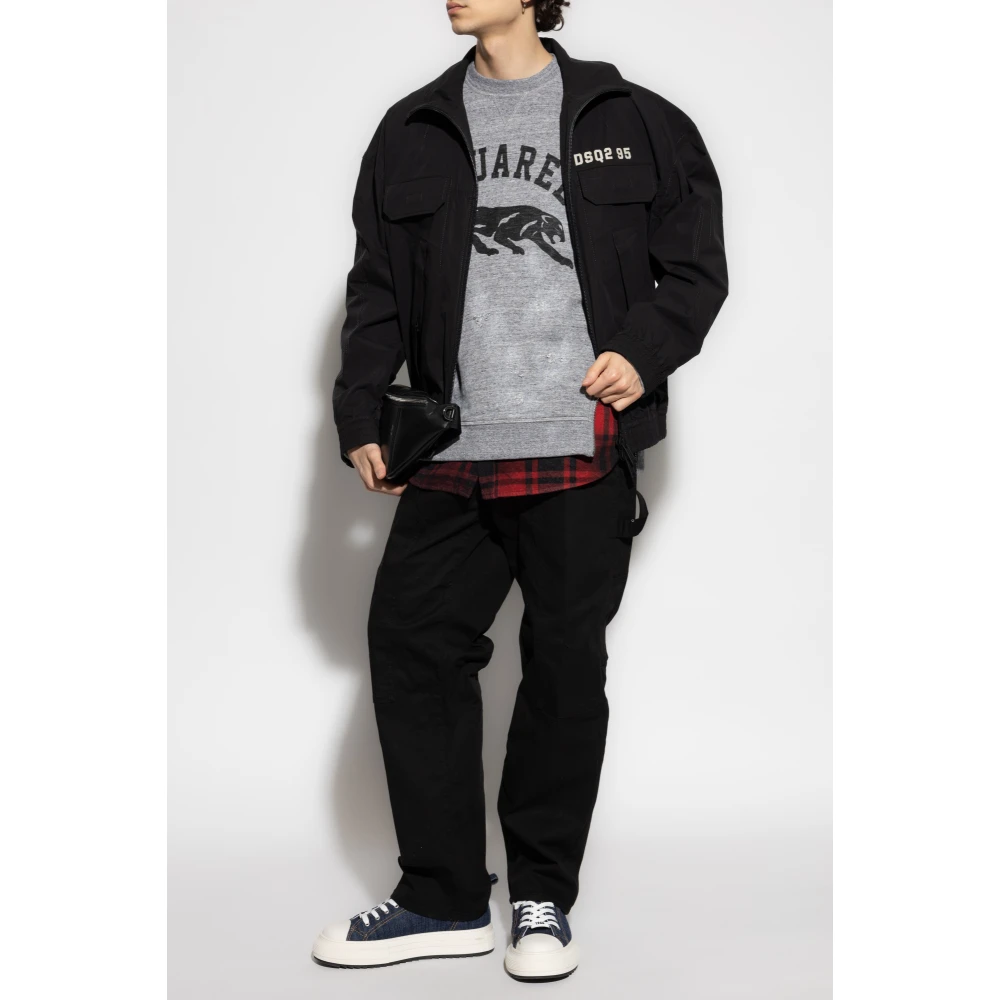 Dsquared2 Sweatshirt met logo Gray Heren
