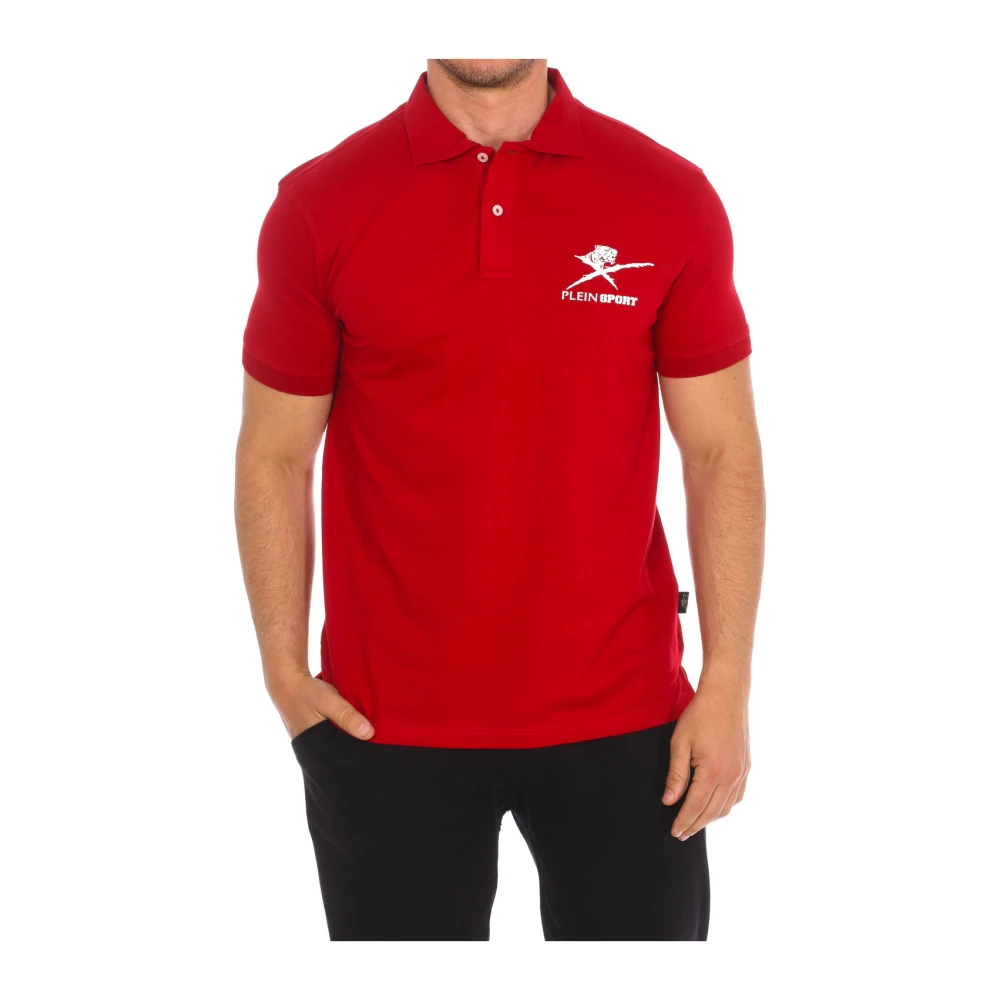 Plein Sport Men's Red Polo Shirts,, Short Sleeve Polo Shirt Medium
