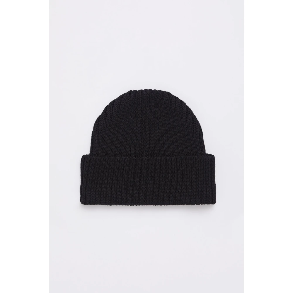 Stutterheim Merino Wol Logo Beanie Muts Black Heren