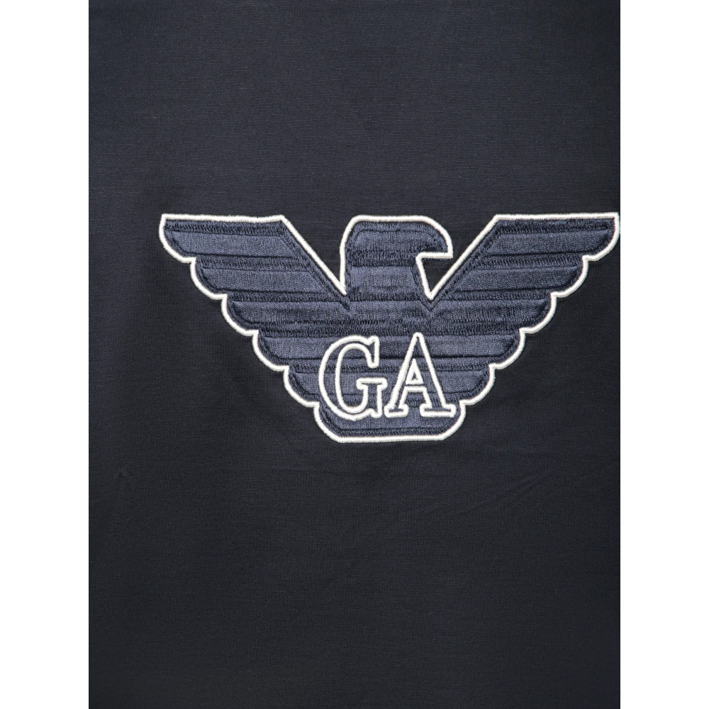 Emporio Armani Zwart Eagle Logo Crew Neck T-shirt Blue Heren