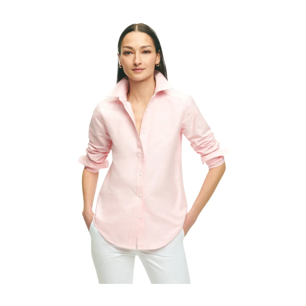 Brooks Brothers Classic Fit Oxford Hemd met Knoopjes Pink Dames