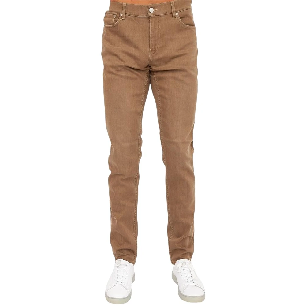 Trussardi Brown Slim Fit Jeans, Male, W38, 5 Pocket 370 Close