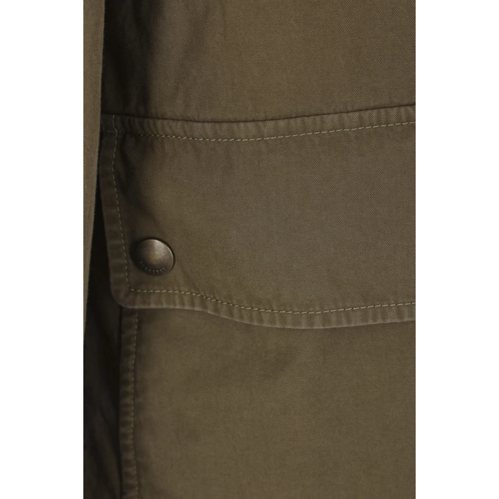 Burberry Militair Groene Katoenen Jas Green Heren