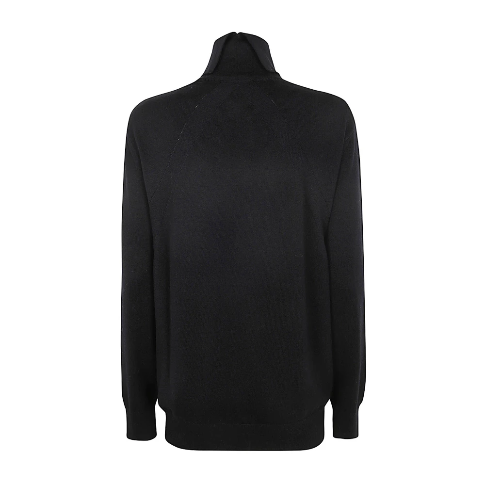 Jil Sander Merino High Neck Jumper Black Dames