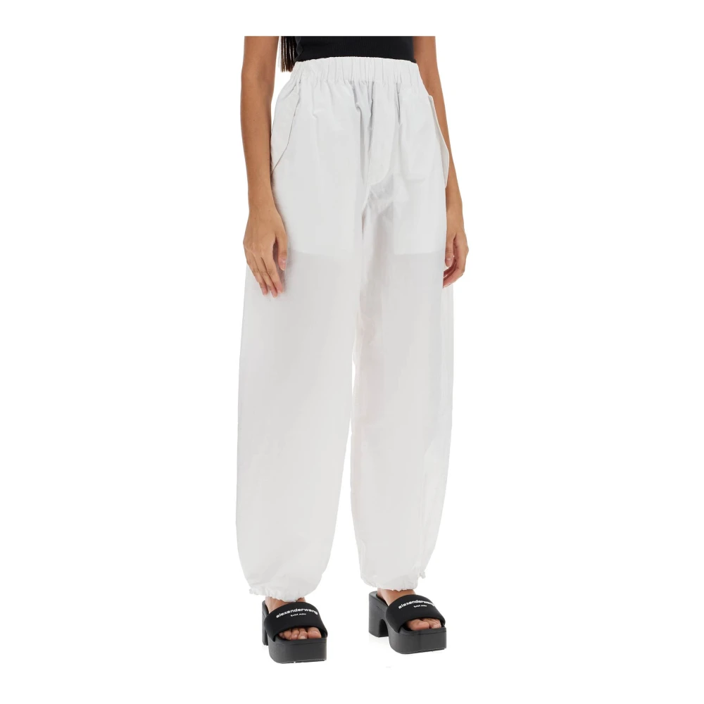 Wardrobe.nyc Verstelbare Wijde Pijp Poplin Broek White Dames