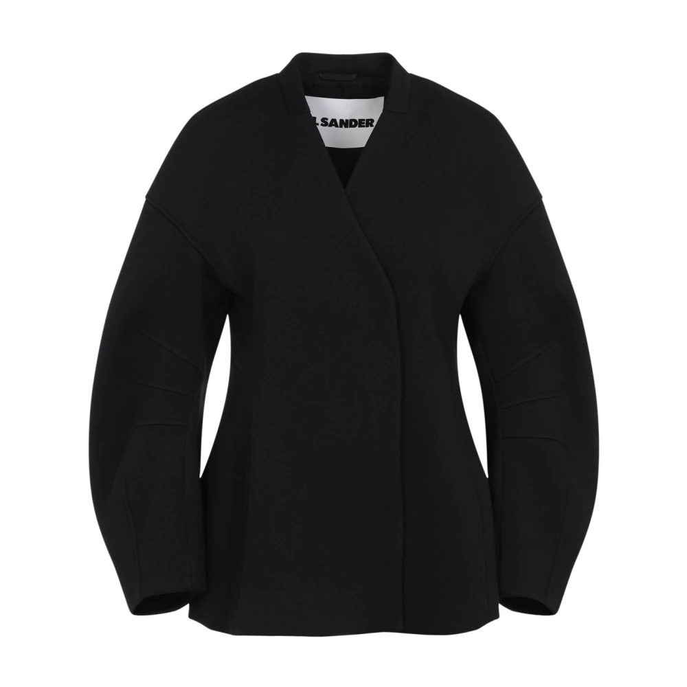 Jil Sander Zwarte jas voor mannen en vrouwen Black Dames