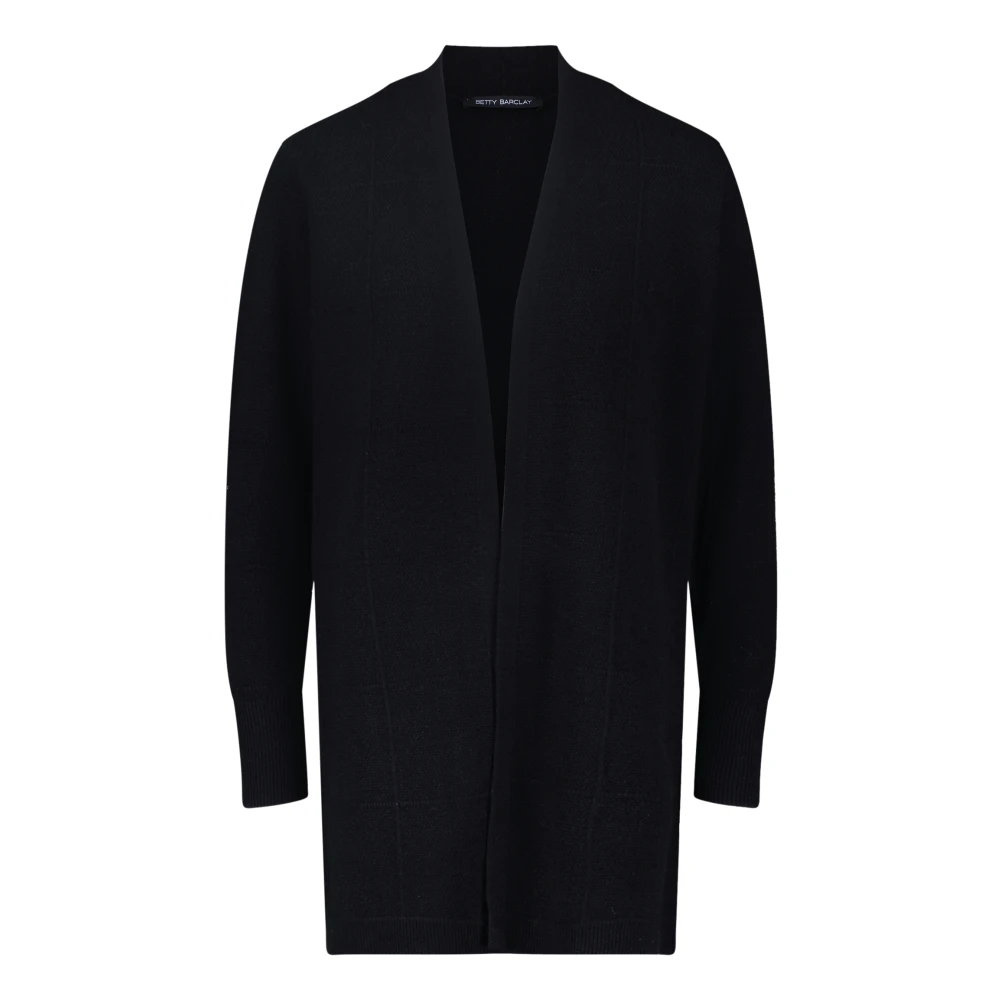 Betty Barclay Geruite Vest met Shawl Kraag Black Dames