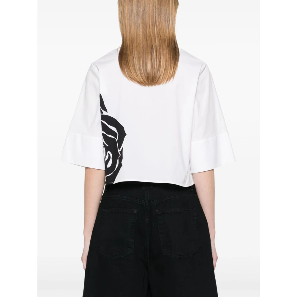 Blugirl Elegante Nero E Rosa Shirt White Dames